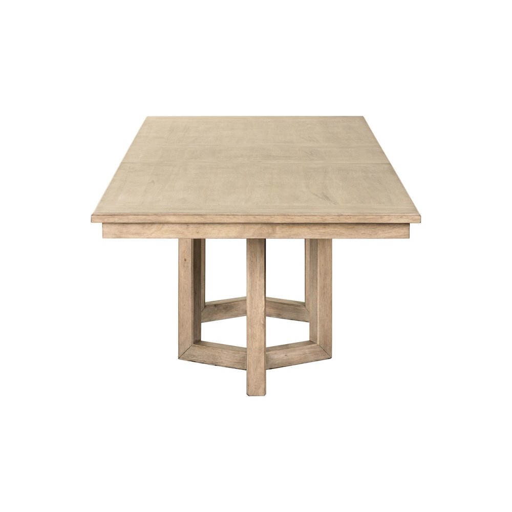 Proximity Place Double Pedestal Table with 18" Removable Leaf - Barley Buff