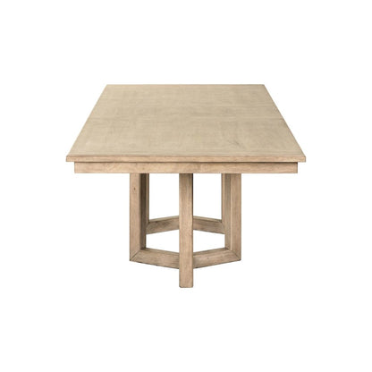 Proximity Place Double Pedestal Table with 18" Removable Leaf - Barley Buff