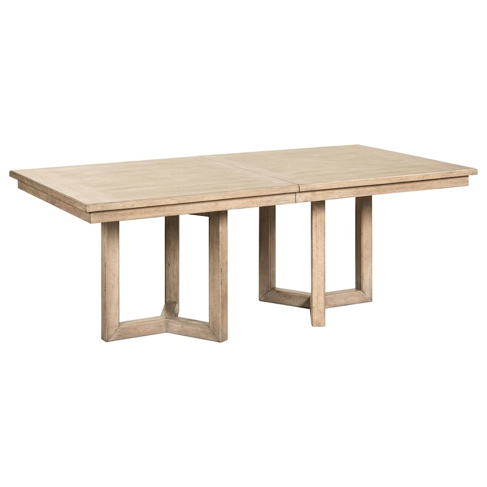 Proximity Place Double Pedestal Table with 18" Removable Leaf - Barley Buff
