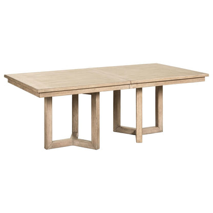 Proximity Place Double Pedestal Table with 18" Removable Leaf - Barley Buff
