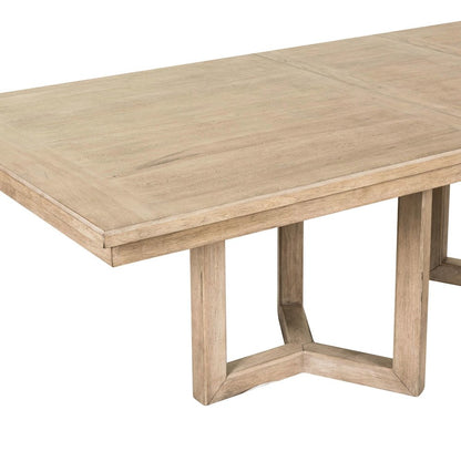 Proximity Place Double Pedestal Table with 18" Removable Leaf - Barley Buff