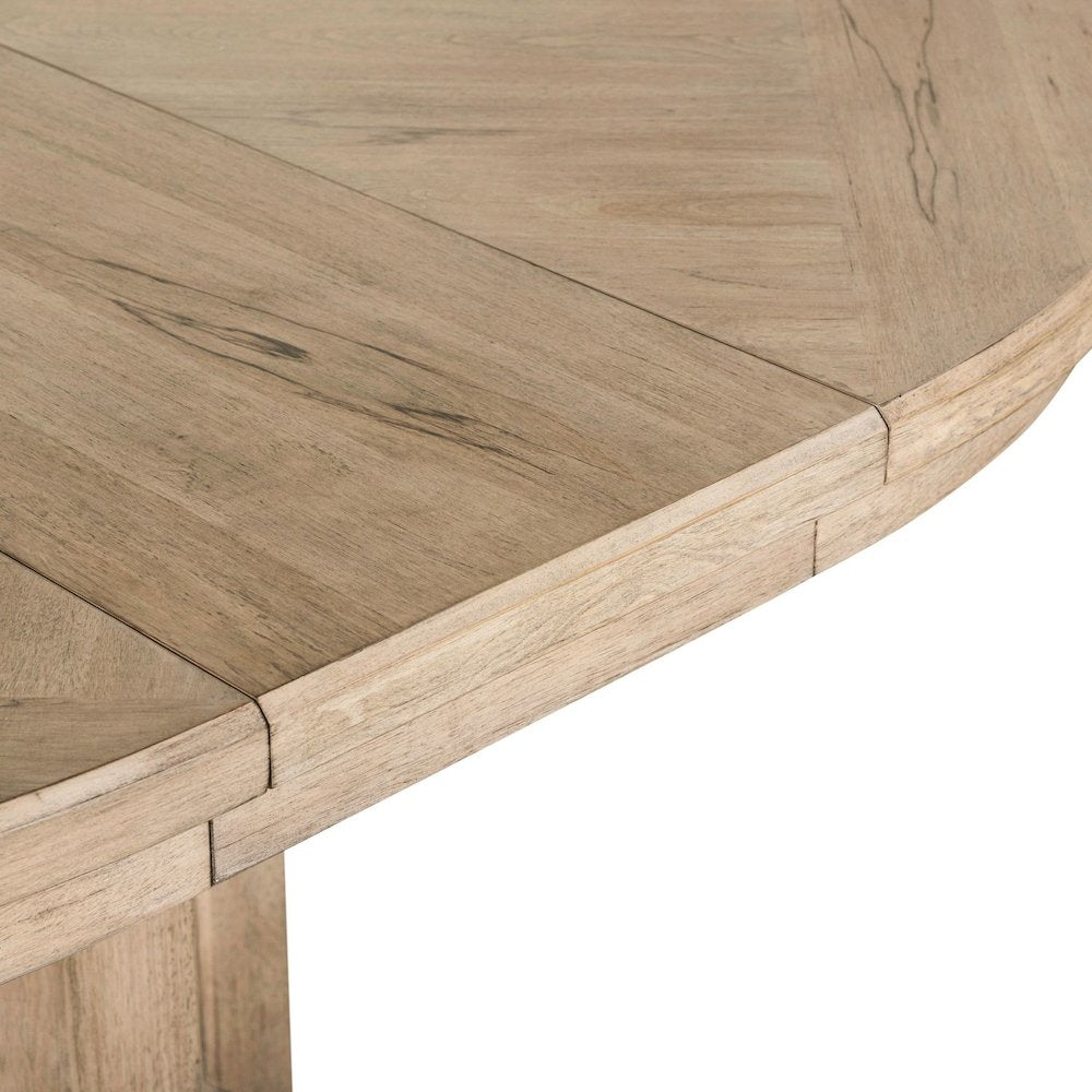 Proximity Place Round Pedestal Table with 12" Removable Leaf - Barley Buff