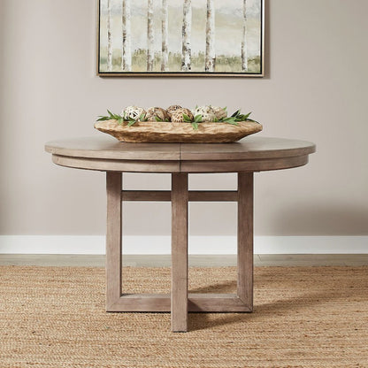 Proximity Place Round Pedestal Table with 12" Removable Leaf - Barley Buff