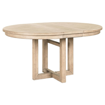 Proximity Place Round Pedestal Table with 12" Removable Leaf - Barley Buff