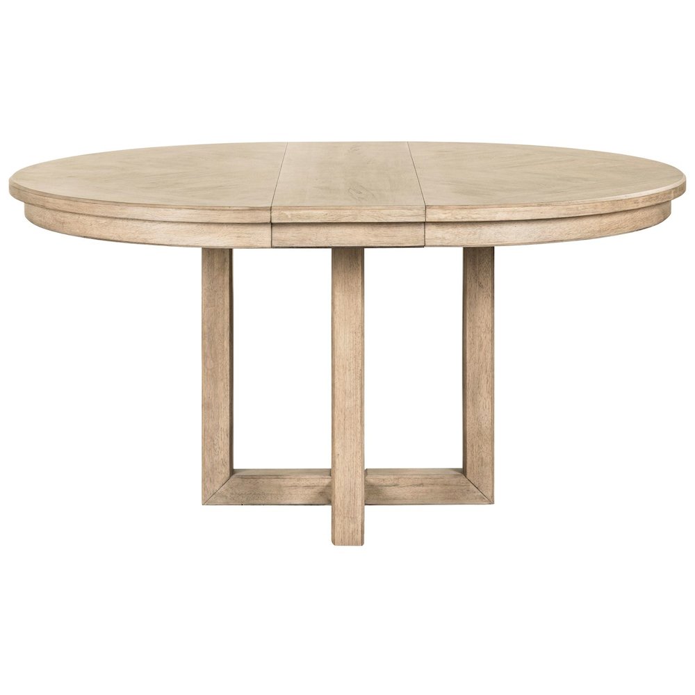 Proximity Place Round Pedestal Table with 12" Removable Leaf - Barley Buff