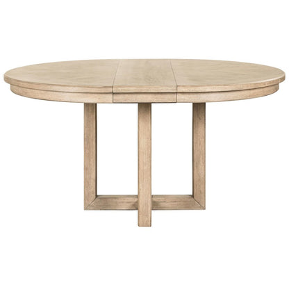 Proximity Place Round Pedestal Table with 12" Removable Leaf - Barley Buff