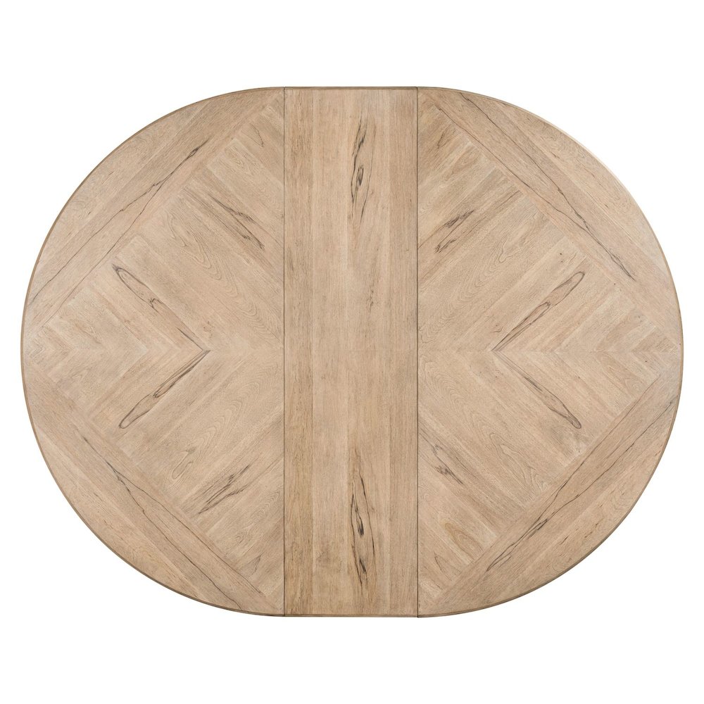 Proximity Place Round Pedestal Table with 12" Removable Leaf - Barley Buff