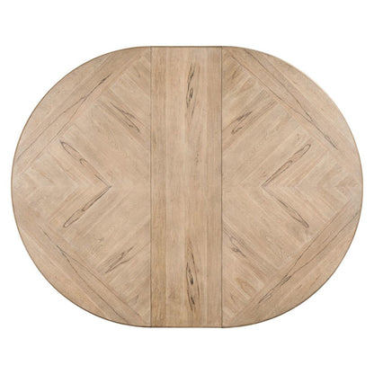 Proximity Place Round Pedestal Table with 12" Removable Leaf - Barley Buff