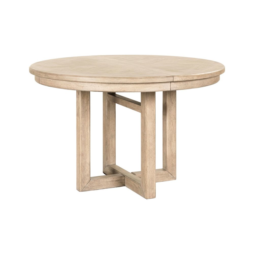 Proximity Place Round Pedestal Table with 12" Removable Leaf - Barley Buff