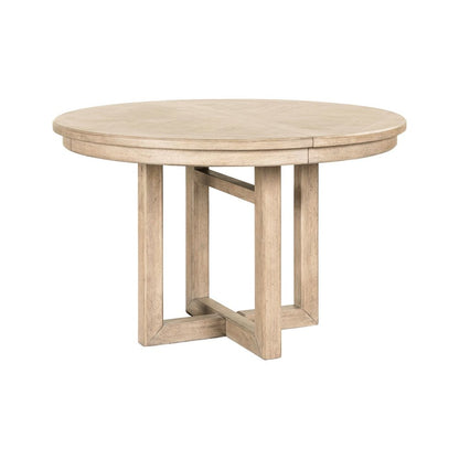 Proximity Place Round Pedestal Table with 12" Removable Leaf - Barley Buff
