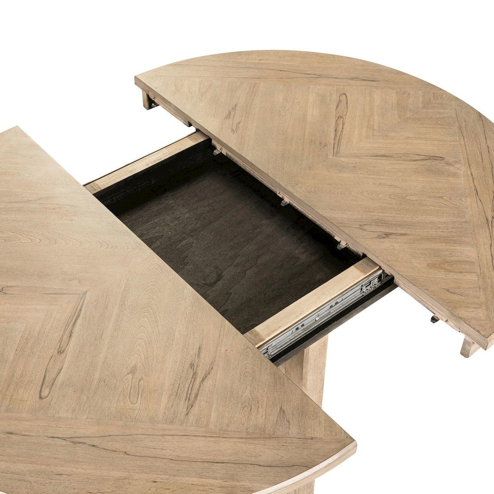 Proximity Place Round Pedestal Table with 12" Removable Leaf - Barley Buff
