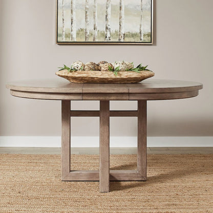 Proximity Place Round Pedestal Table with 12" Removable Leaf - Barley Buff