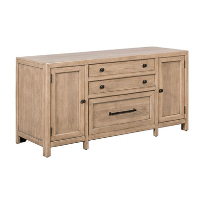 Credenza with File Drawer Adjustable Shelves Home Office Storage