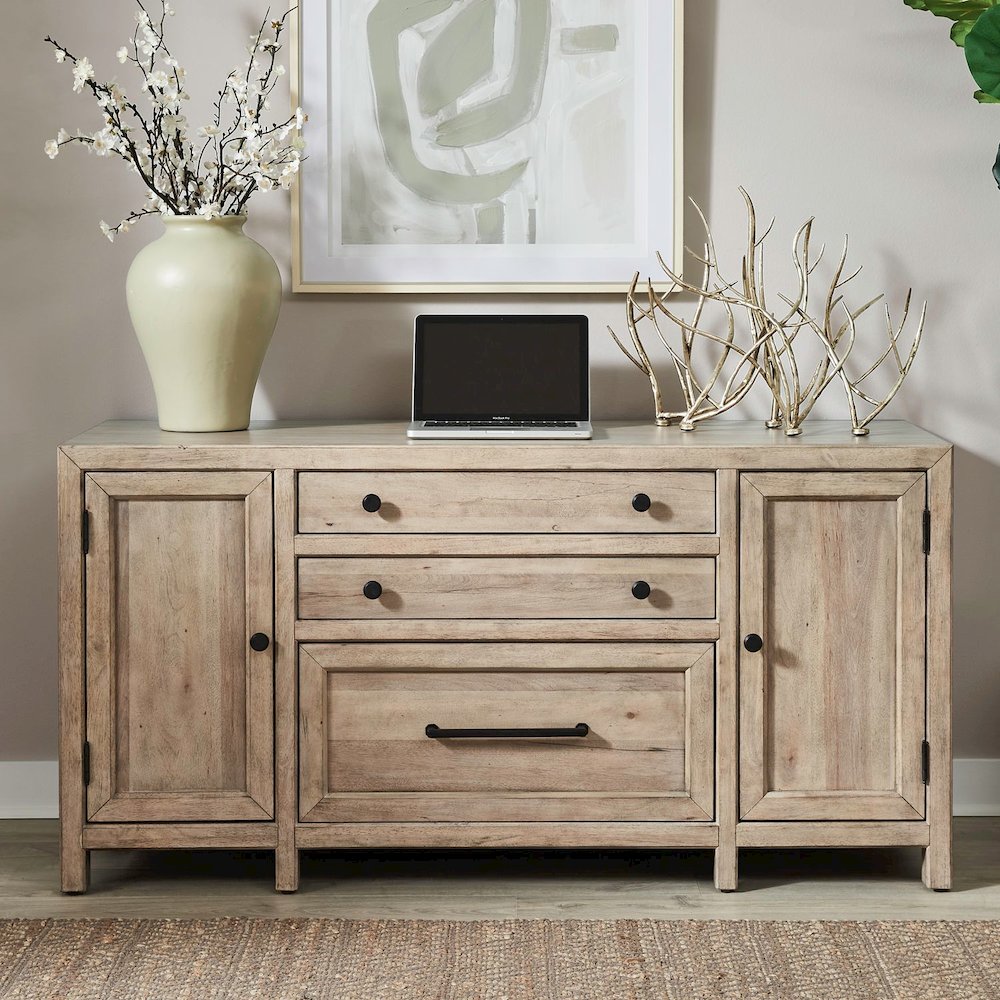 Credenza with File Drawer Adjustable Shelves Home Office Storage