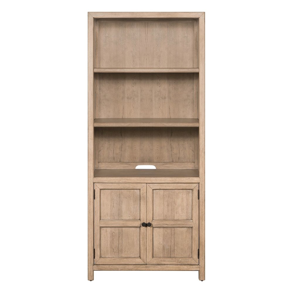 Bookcase Home Office Adjustable Shelves Display with Storage - Barley Birch Wood