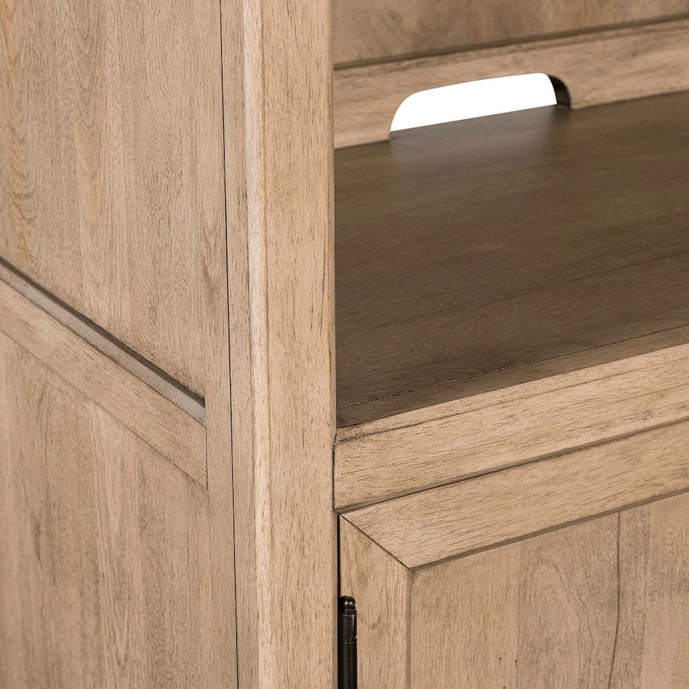 5 Pc Executive Set - Desk, Credenza, 2 Bookcases Storage - Barley Buff