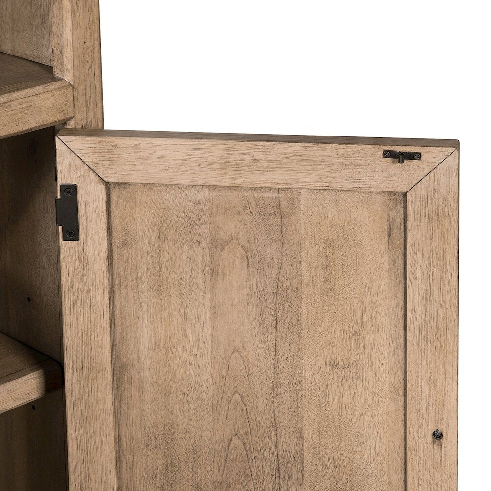 5 Pc Executive Set - Desk, Credenza, 2 Bookcases Storage - Barley Buff
