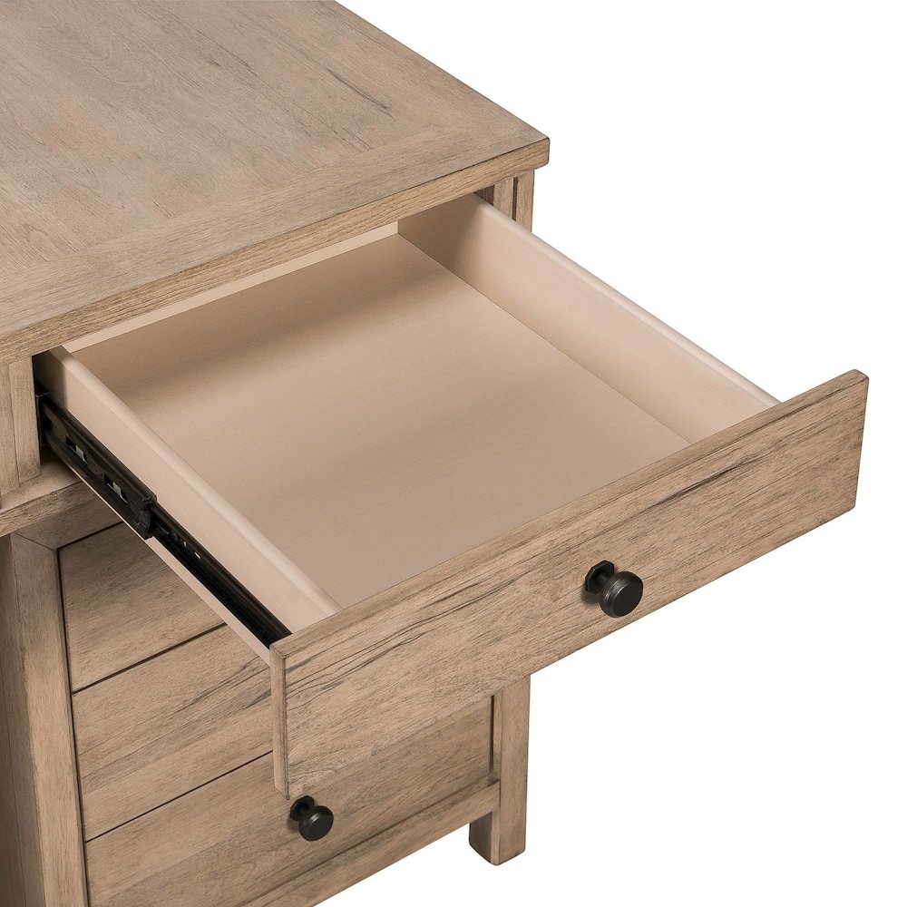5 Pc Executive Set - Desk, Credenza, 2 Bookcases Storage - Barley Buff