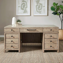 Executive Desk with Keyboard Tray Locking File Drawers Home Office Storage