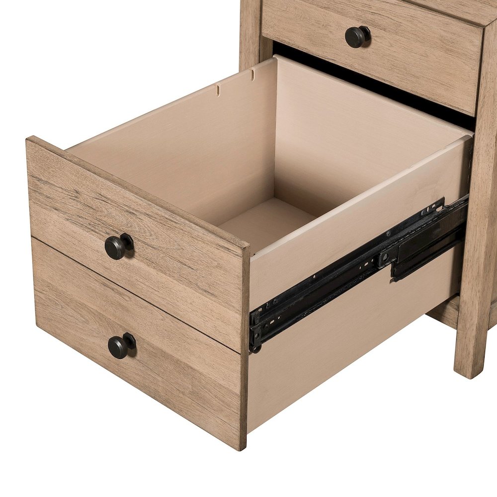 Stylish L Shaped Desk Set with 2 Keyboard Trays, File Storage Drawers
