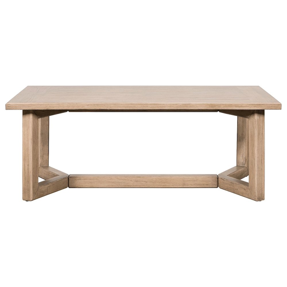 Living Room Rectangular Cocktail Table Center Trestle - Barley Buff Birch Wood