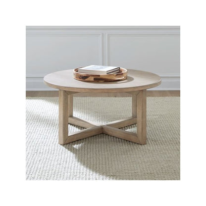 3 Pc Living Room Set - Cocktail Table, Chairside Table  - Barley Buff Birch Wood