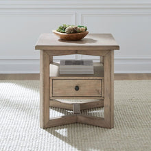 Living Room Rectangular End Table with Storage Drawer - Barley Buff Birch Wood