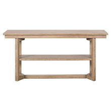 Living Room Sofa Table Center Trestle Display Shelf - Barley Buff Birch Wood