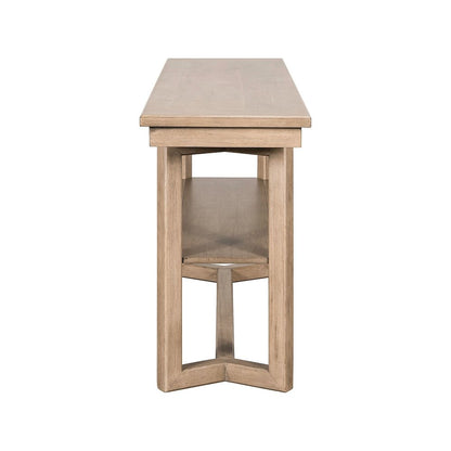 Living Room Sofa Table Center Trestle Display Shelf - Barley Buff Birch Wood