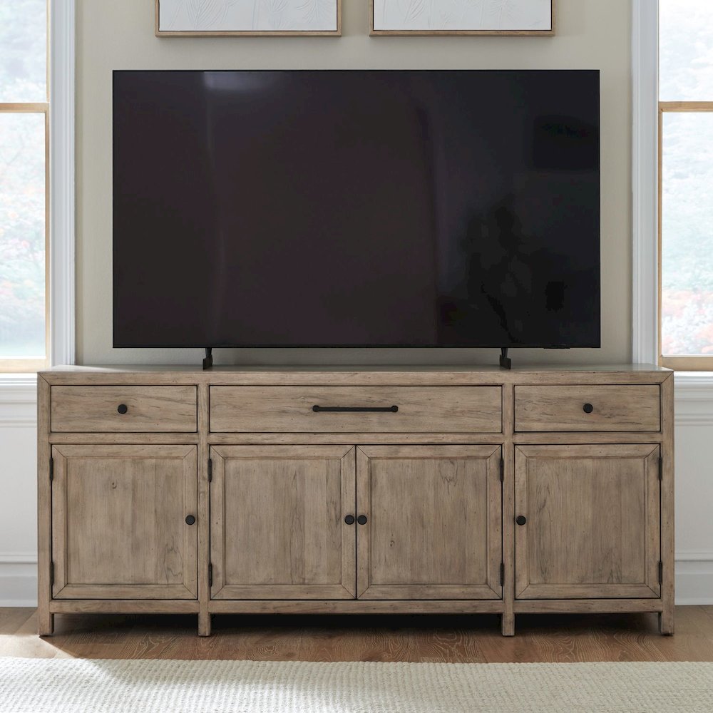 Proximity Place 82 Inch TV Console for Living Room  - Barley Buff