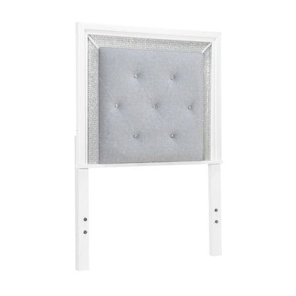 Reflections Twin Upholstered Panel Bed Headboard with Touch Lights - Pearl