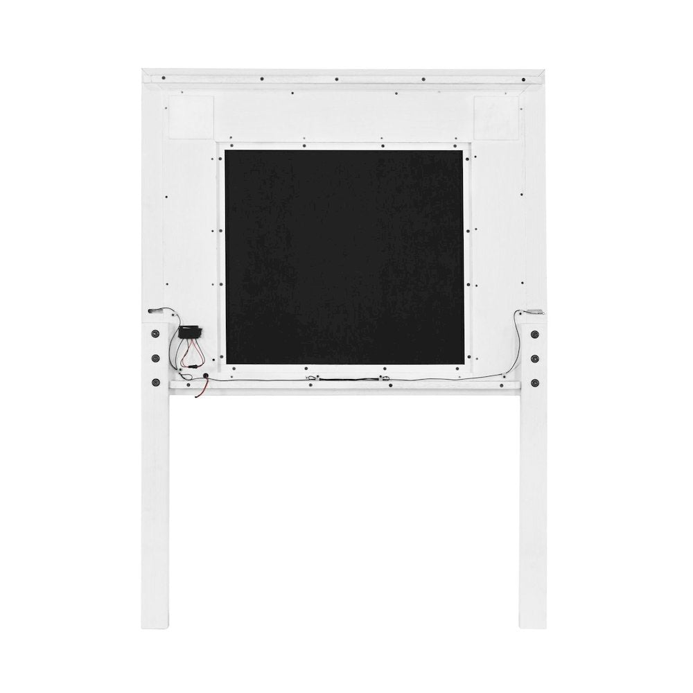 Reflections Twin Upholstered Panel Bed Headboard with Touch Lights - Pearl