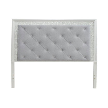 Reflections King Upholstered Panel Bed Headboard with Touch Lights - Pearl