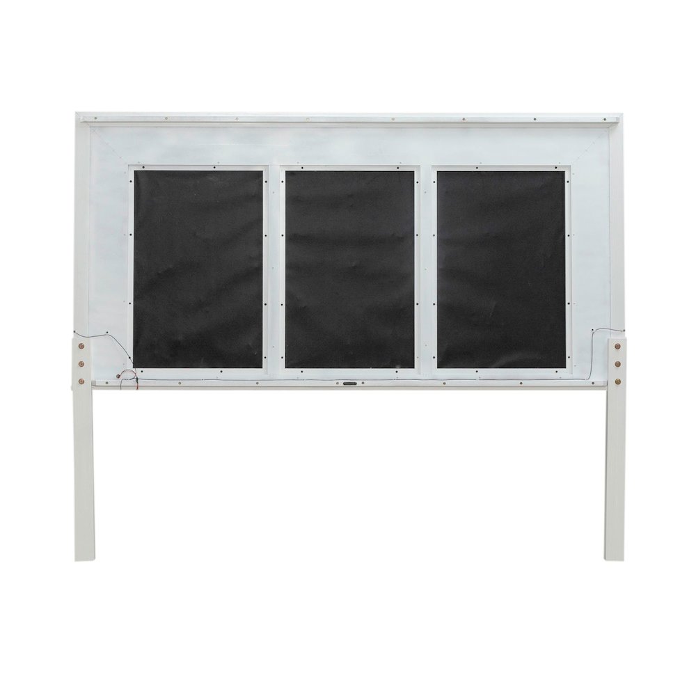 Reflections King Upholstered Panel Bed Headboard with Touch Lights - Pearl