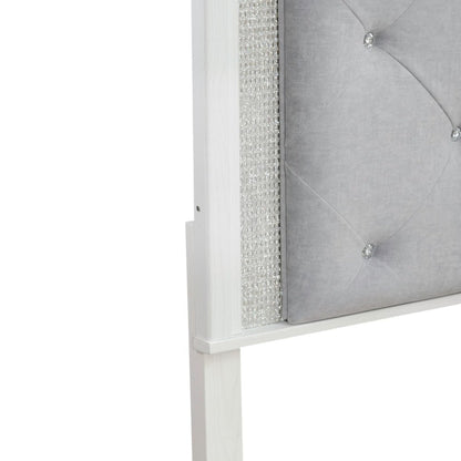 Reflections King Upholstered Panel Bed Headboard with Touch Lights - Pearl
