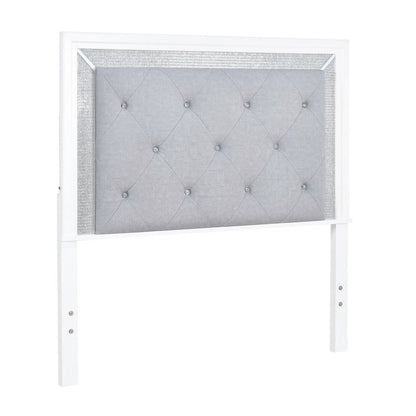 Reflections Full Upholstered Panel Bed Headboard with Touch Lights - Pearl