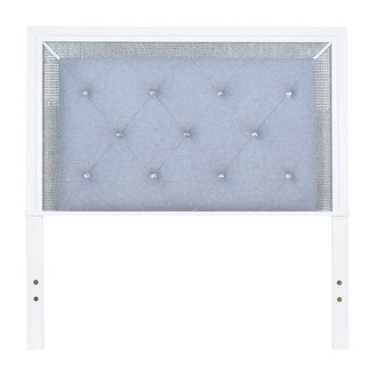Reflections Full Upholstered Panel Bed Headboard with Touch Lights - Pearl