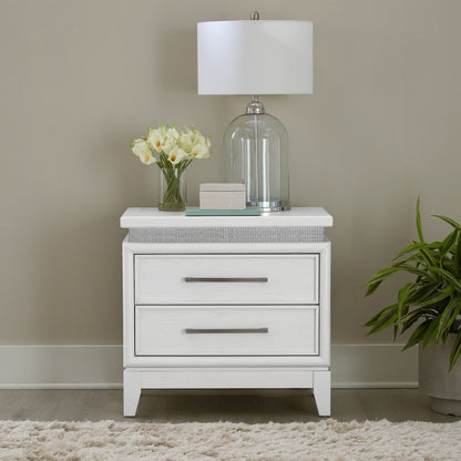 Reflections Nightstand - Pearl White & Rhinestone