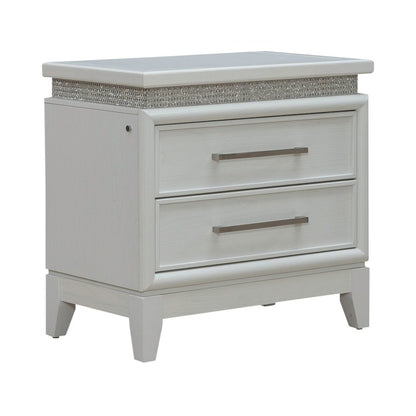 Reflections Nightstand - Pearl White & Rhinestone