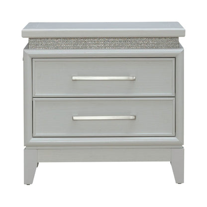 Reflections Nightstand - Pearl White & Rhinestone