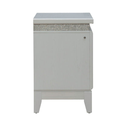 Reflections Nightstand - Pearl White & Rhinestone