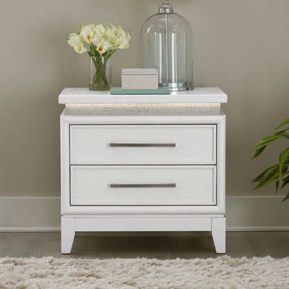 Reflections Nightstand - Pearl White & Rhinestone