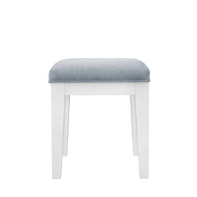 Reflections Vanity Stool - Wood Pearl White & Rhinestone