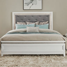 Reflections California King Upholstered Bed - Pearl White & Rhinestone