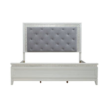 Reflections California King Upholstered Bed - Pearl White & Rhinestone