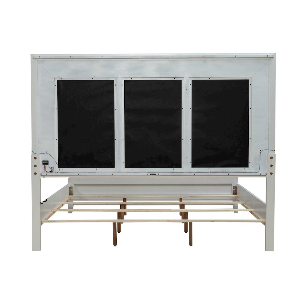 Reflections California King Upholstered Bed - Pearl White & Rhinestone