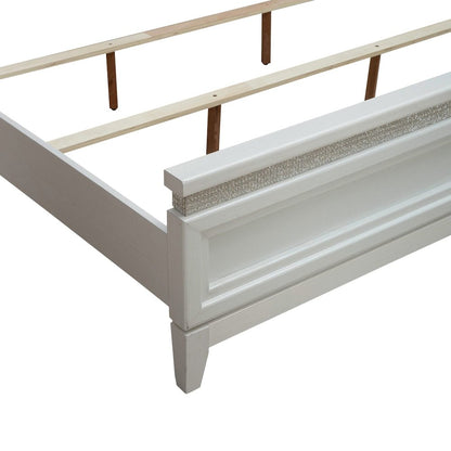 Reflections King Upholstered Bed - Pearl White & Rhinestone