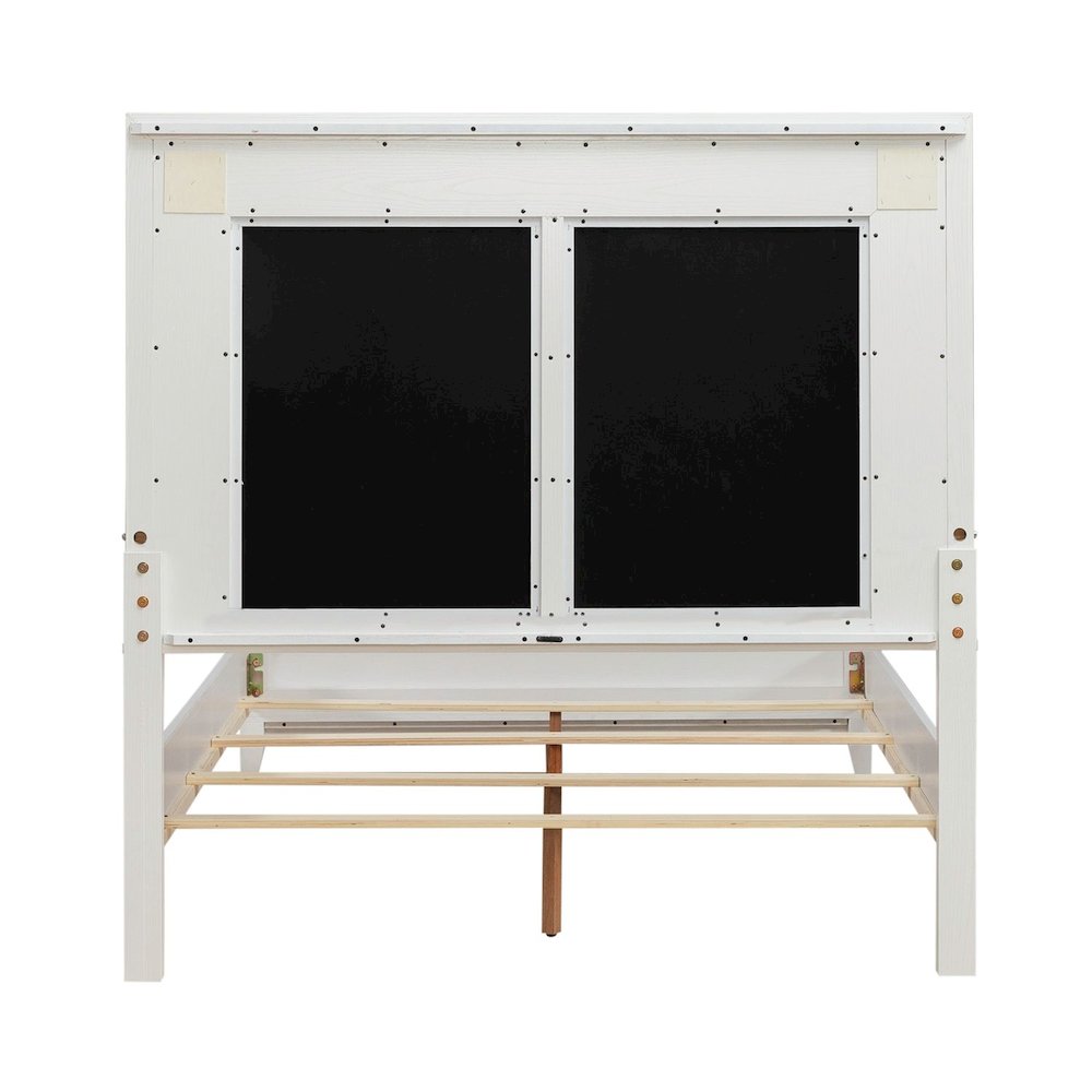 Reflections Queen Upholstered Bed - Pearl White & Rhinestone