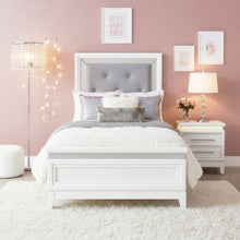 Reflections Full Upholstered Bed - Pearl White & Rhinestone