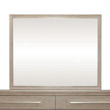 Brentwood Rectangular Landscape Mirror - Sandstone Oak Wood Frame